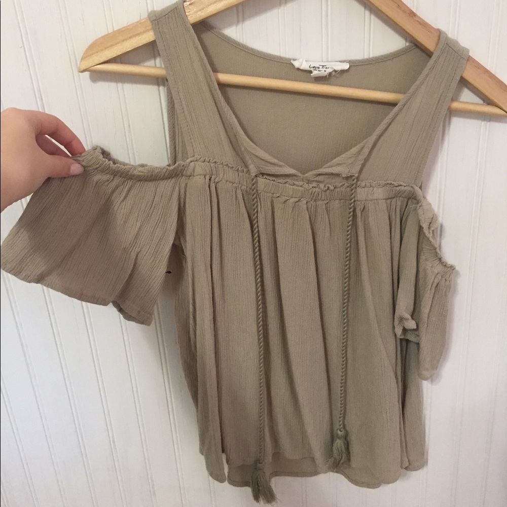 tank top with off the shoulder detail